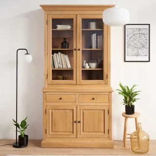 Buffet vaisselier Victoria : chêne patiné - Hellin