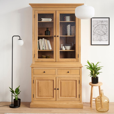 Buffet vaisselier Victoria : chêne patiné - Hellin