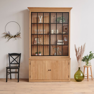 Buffet vaisselier bois et métal VICTORIA : style indus | Hellin