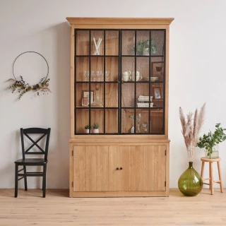 Buffet vaisselier bois et métal VICTORIA : style indus | Hellin