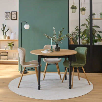 Table ronde extensible en chêne / plateau 115 cm | Hellin