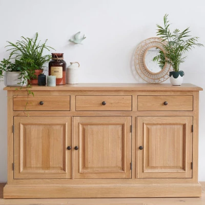 Buffet 3 portes en chêne massif - VICTORIA