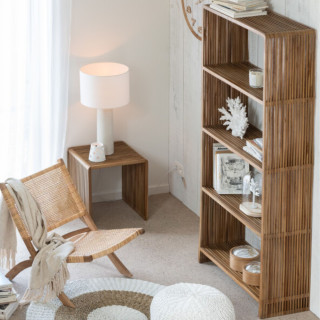 Bibliothèque en teck recyclé 4 tablettes L88 -HELLIN