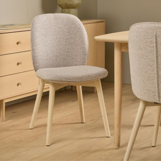 Chaises scandinaves en tissu bouclette (lot de 2) ALIX - HELLIN