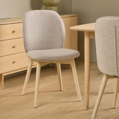 Chaises scandinaves en tissu bouclette (lot de 2) ALIX - HELLIN