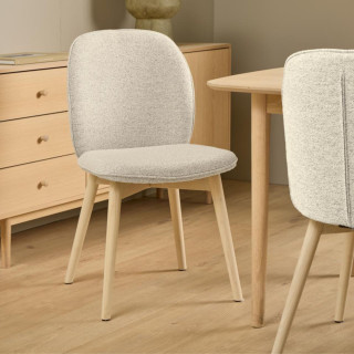 Chaises scandinaves en tissu bouclette (lot de 2) ALIX - HELLIN