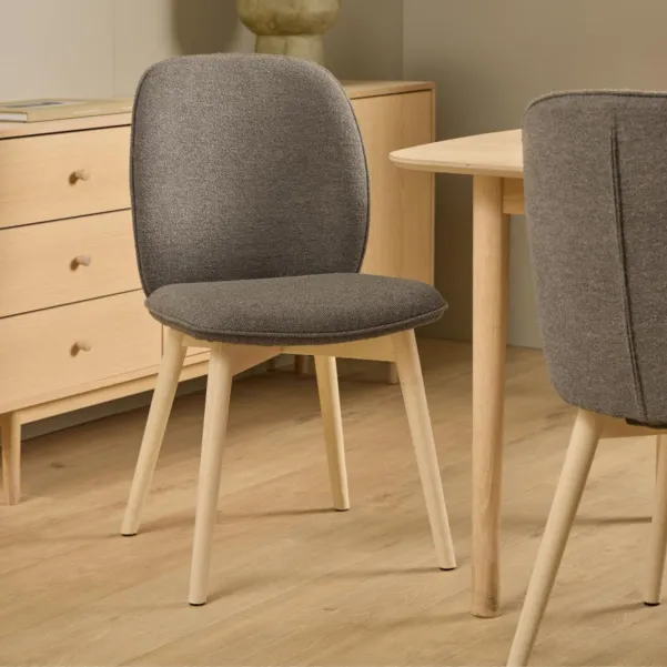 Chaises scandinaves en tissu bouclette (lot de 2) ALIX - HELLIN