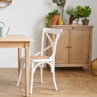 Chaise bistrot bois et rotin : modèle Estaminet - Hellin