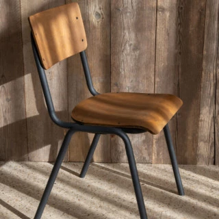 Chaise en bois et métal (lot de 2) CHARLEMAGNE - HELLIN