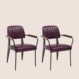 Fauteuil simili et piétement métal : style industriel / Clark | Hellin