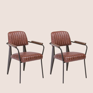 Fauteuil simili et piétement métal : style industriel / Clark | Hellin