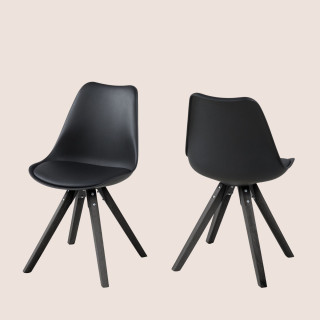 Chaise noire en bois et résine : modèle Earl - Hellin