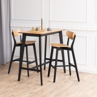 Tabouret de bar scandinave en bois (lot de 2)  LETA  - HELLIN