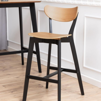 Tabouret de bar scandinave en bois (lot de 2)  LETA  - HELLIN