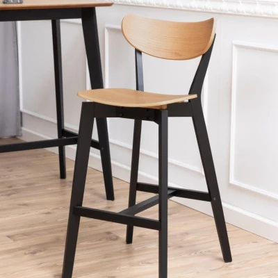 Tabouret de bar scandinave en bois (lot de 2)  LETA  - HELLIN