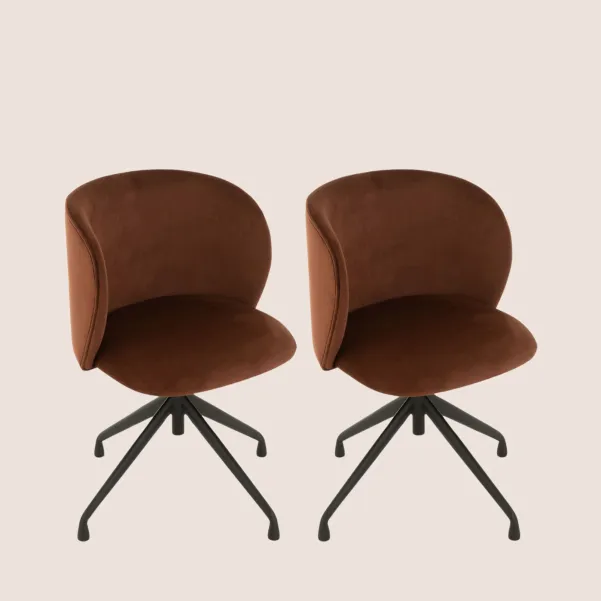 Chaise pivotante réglable en hauteur en velours MIA - HELLIN