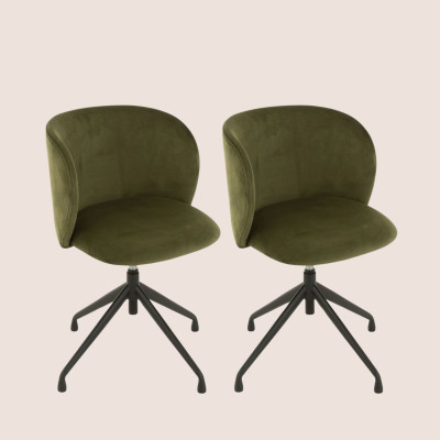 Chaise pivotante réglable en hauteur en velours MIA - HELLIN