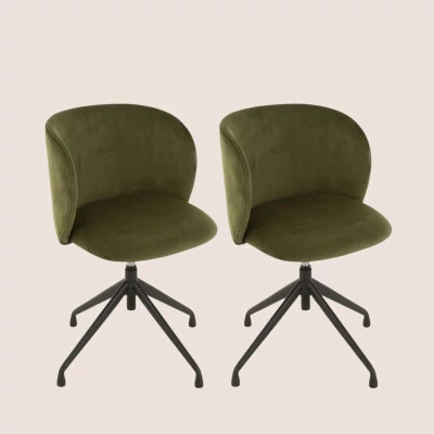 Chaise pivotante réglable en hauteur en velours MIA - HELLIN