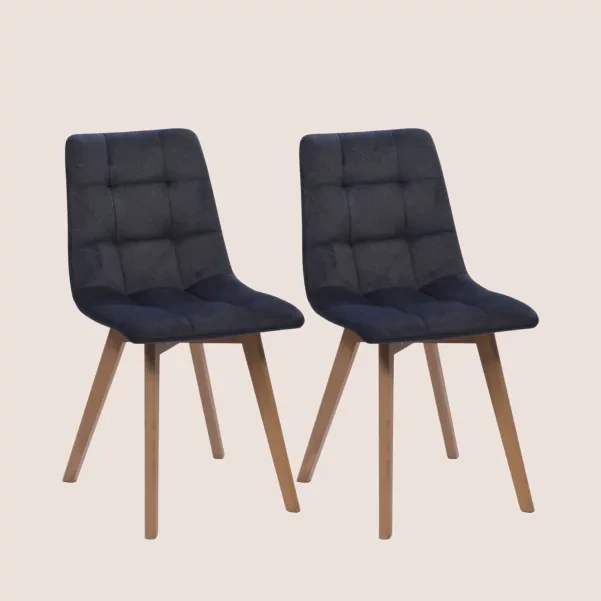 Chaises de salle à manger scandinaves en tissu ALISON - HELLIN