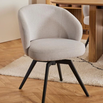 Chaise de salle à manger pivotante en métal et tissu LENA - HELLIN