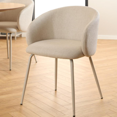 Chaises de salle à manger en tissu beige (lot de 2) BLAIR - HELLIN