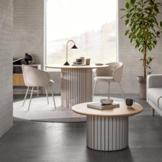 Chaises de salle à manger en tissu beige (lot de 2) BLAIR - HELLIN