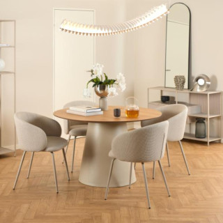 Chaises de salle à manger en tissu beige (lot de 2) BLAIR - HELLIN