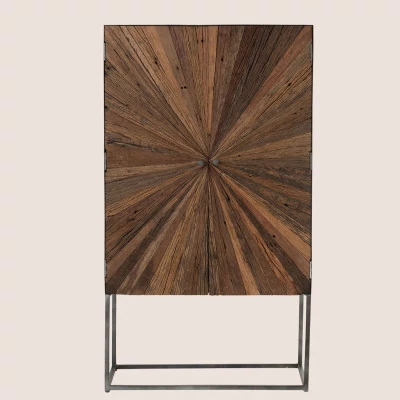 Armoire Bar en bois sur pieds métal - Hellin