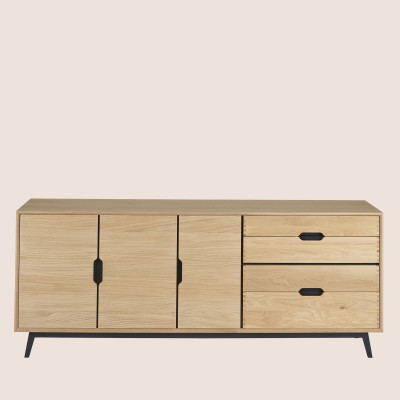 Buffet bas en bois clair : vintage / scandinave | Hellin