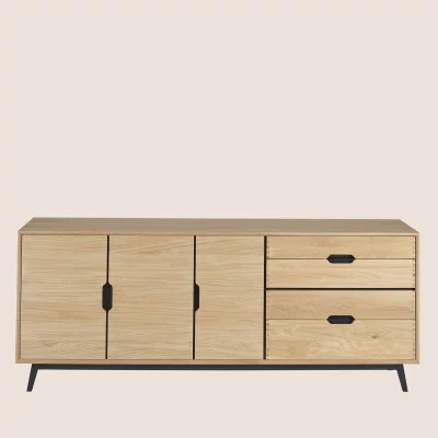 Buffet bas en bois clair : vintage / scandinave | Hellin