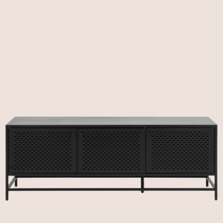 Buffet bas scandinave en métal noir 3 portes L160 HARLOW - HELLIN