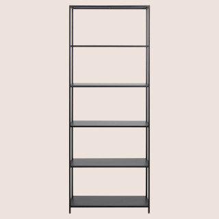 Bibliothèque scandinave en métal noir 5 tablettes HARLOW - HELLIN