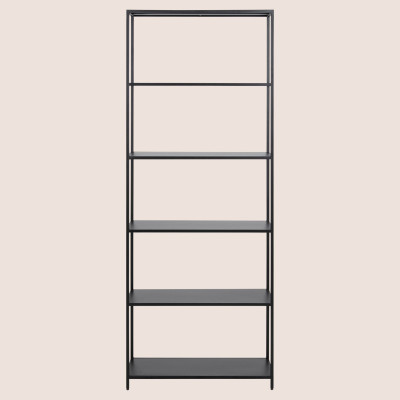 Bibliothèque scandinave en métal noir 5 tablettes HARLOW - HELLIN