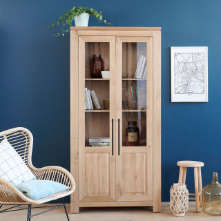 Vitrine moderne en chêne clair aux portes vitrées BOSTON - HELLIN