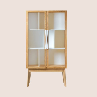 vitrine buffet scandinave en bois et portes en verre AVALON - HELLIN