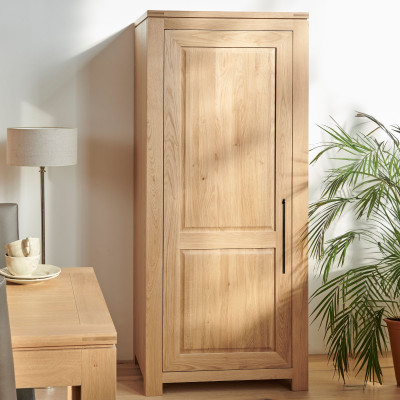 Bonnetière moderne en chêne clair 1 porte 3 tablettes BOSTON - HELLIN