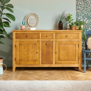 Buffet 2 portes - 4 tiroirs en chêne massif - HELLIN