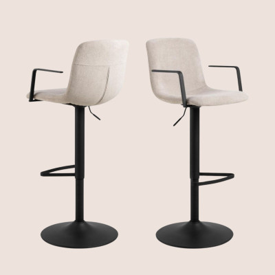 Tabourets de bar réglables et pivotants beiges (lot de 2) NOA - HELLIN