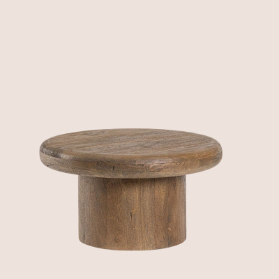 Table basse de salon ronde en bois de manguier D60 JUAREZ - HELLIN