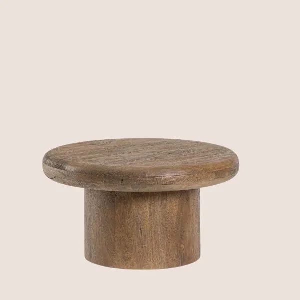 Table basse de salon ronde en bois de manguier D60 JUAREZ - HELLIN