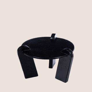 Table basse ronde en aluminium noir D64 CHLOE - HELLIN