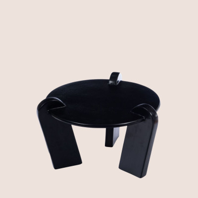 Table basse ronde en aluminium noir D64 CHLOE - HELLIN