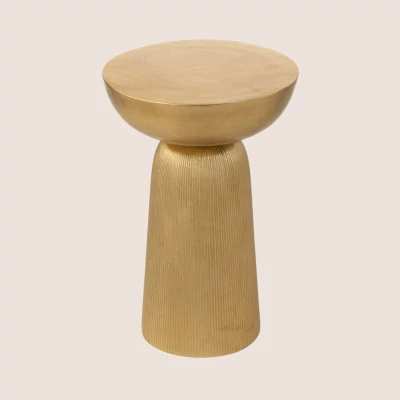 Bout de canapé rond en aluminium doré ROSSI - HELLIN