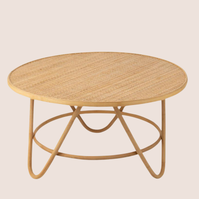 Table basse ronde en rotin naturel D80 TARO - HELLIN