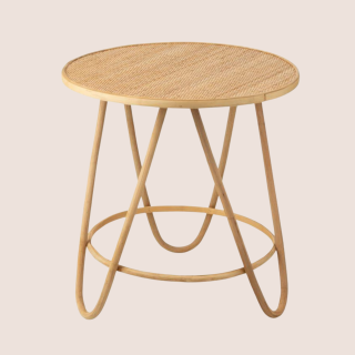 Table basse ronde en rotin naturel D60 TARO - HELLIN
