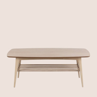 Table basse rectangulaire en chêne blanchi 1 tablette KIRSTEN - HELLIN