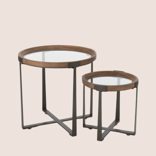 Tables basses gigognes de style industriel D60  (set de 2) IOWA - HELLIN