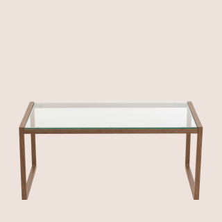 Table basse rectangulaire d'extérieur métal et verre - MALAGA