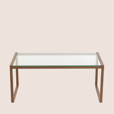 Table basse rectangulaire d'extérieur métal et verre - MALAGA