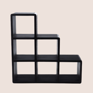 Bibliothèque étagère échelle en teck 6 cubes de rangement MILAN - HELLIN